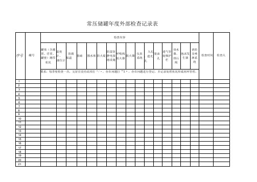 常压储罐日常检查记录表