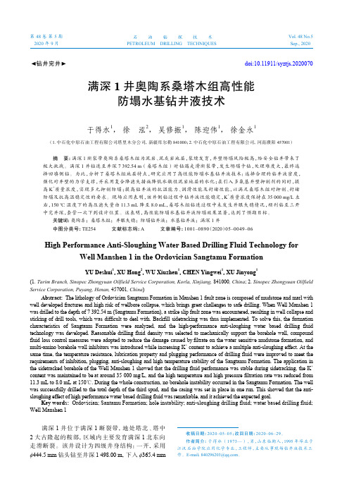 满深1井奥陶系桑塔木组高性能防塌水基钻井液技术