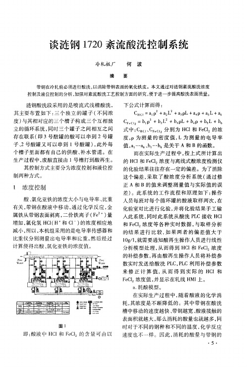 谈涟钢1720紊流酸洗控制系统