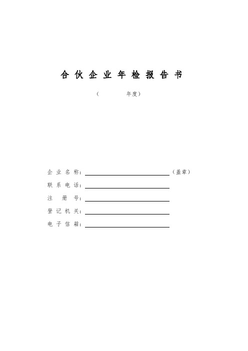 公司合伙企业年检报告书_62958