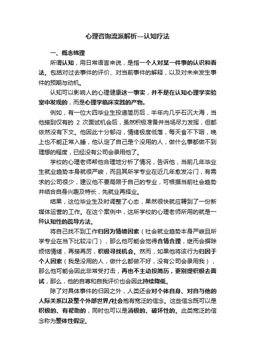 心理咨询流派解析—认知疗法