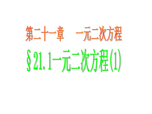 人教版九年级数学上册21.1一元二次方程课件