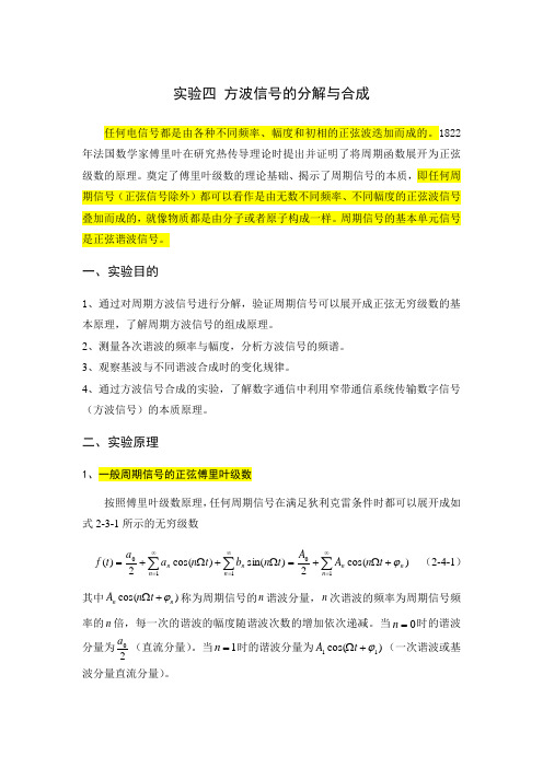 方波信号的分解与合成