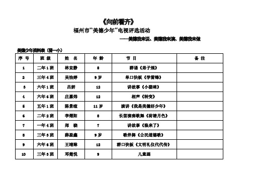 文明之星推荐表