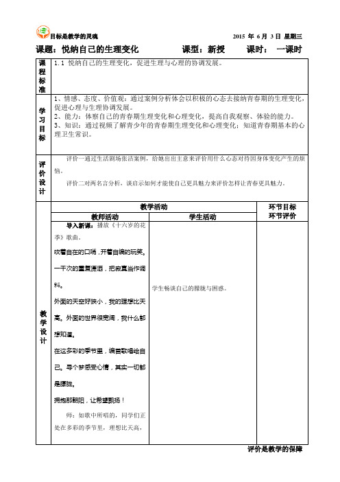 悦纳自己的生理变化