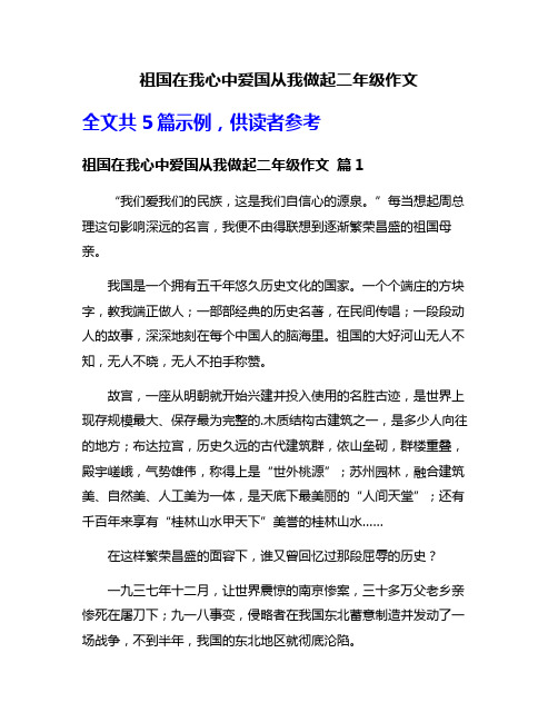 祖国在我心中爱国从我做起二年级作文