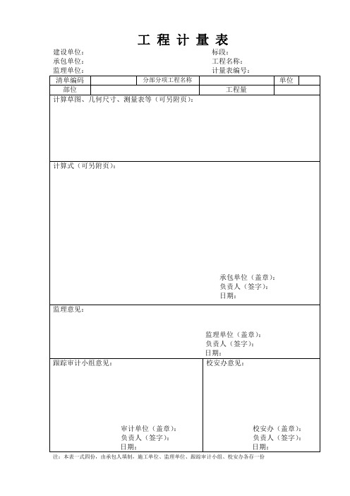 跟踪审计用表格