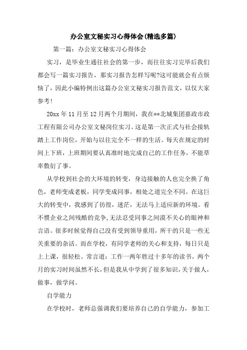 办公室文秘实习心得体会(精选多篇).doc