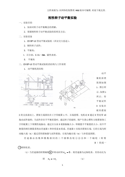 刚性转子动平衡实验