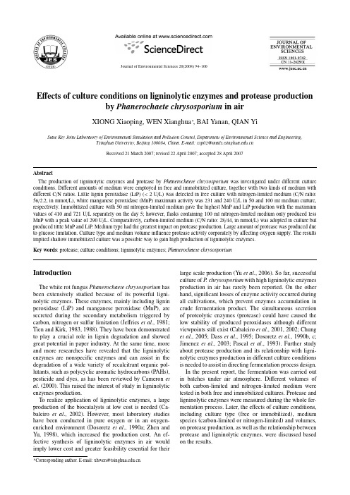 Effects of culture conditions on ligninolytic enzymes and protease production