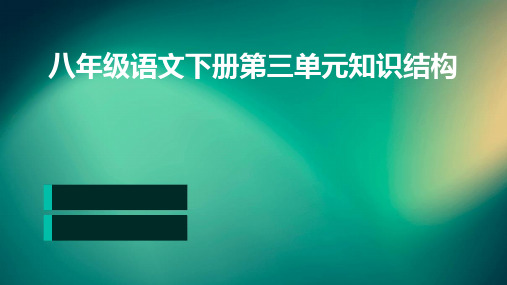 八年级语文下册第三单元知识结构