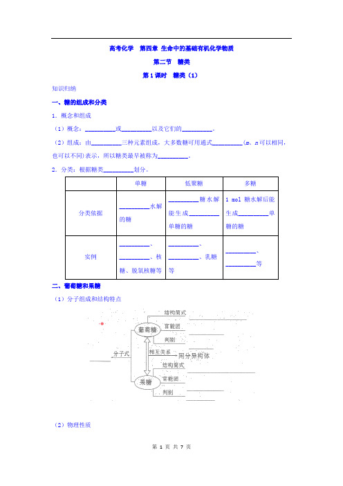 高中化学新人教版选修5练习：第四章生命中的基础有机化学物质+第二节+糖类第1课时+Word版含答案