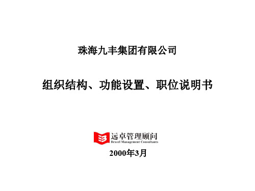 最强咨询之集团有限公司组织结构、功能设置、职位说明书