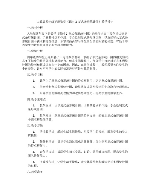 人教版四年级下册数学《课时2复式条形统计图》教学设计