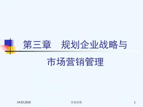 人大市场营销学课件Ch规划企业战略与市场营销管理(1)