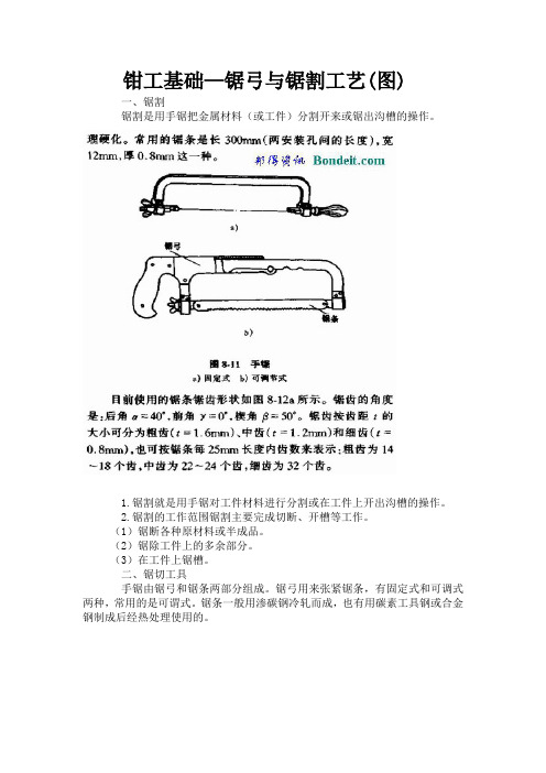 钳工基础—锯弓与锯割工艺(图)