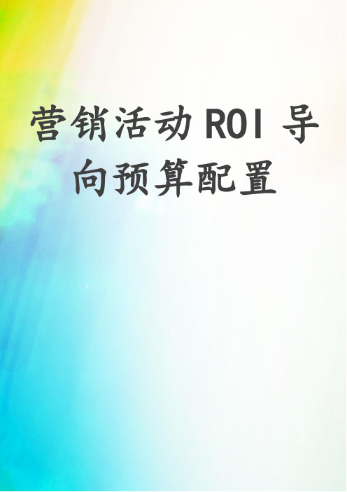 营销活动ROI导向预算配置