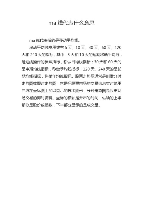 ma线代表什么意思