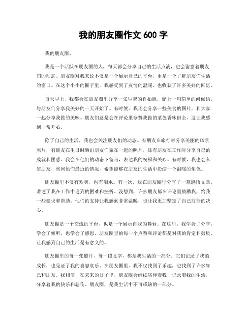 我的朋友圈作文600字