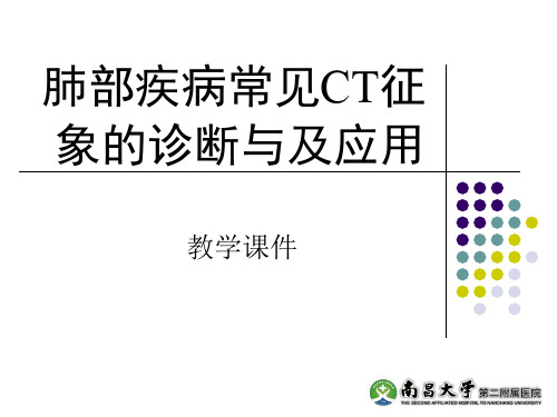 肺部疾病常见CT征象诊断与及应用