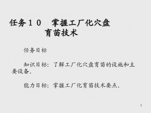 设施园艺任务10 掌握工厂化穴盘育苗技术