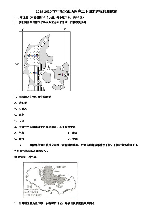 2019-2020学年衡水市地理高二下期末达标检测试题含解析