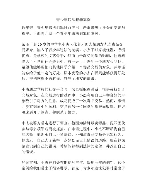 青少年违法犯罪案例