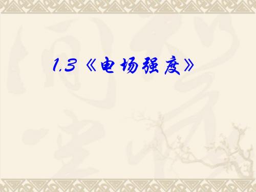 1.3电场强度 高中物理新课标版人教版选修3-1