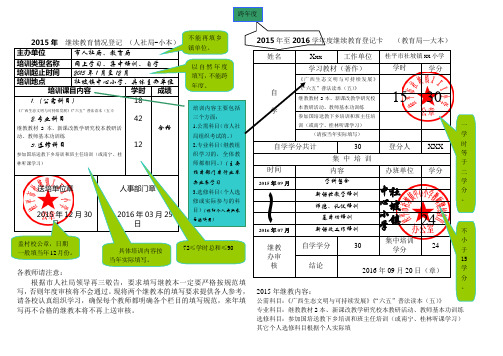 继教证书填写规范(仅供参考)