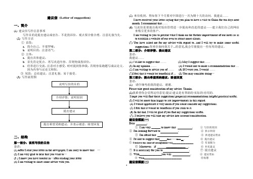 建议信、求助信、投诉信写作指导及模板