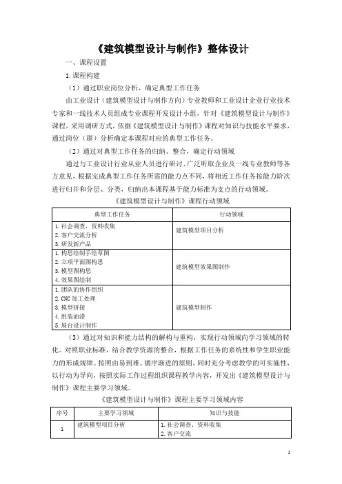 建筑模型设计与制作整体设计