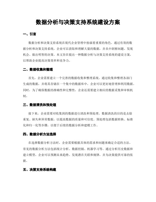 数据分析与决策支持系统建设方案