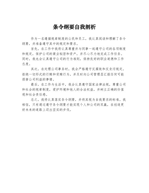 条令纲要自我剖析