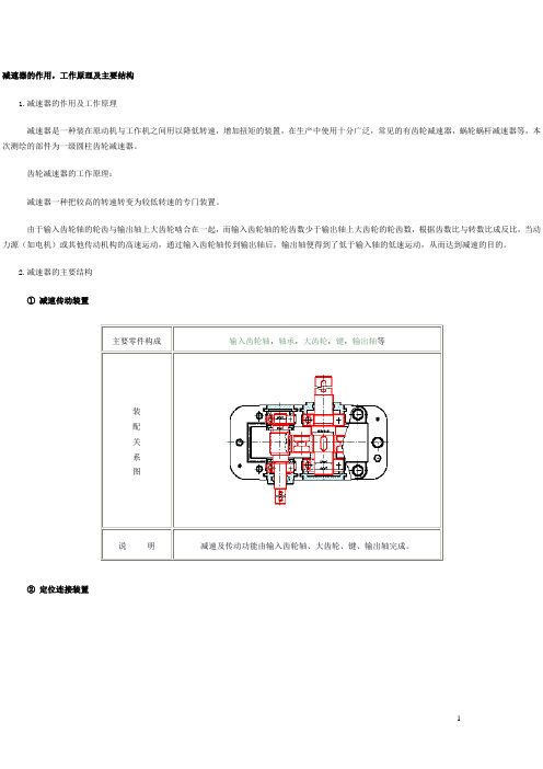 减速器工作原理及各部分结构