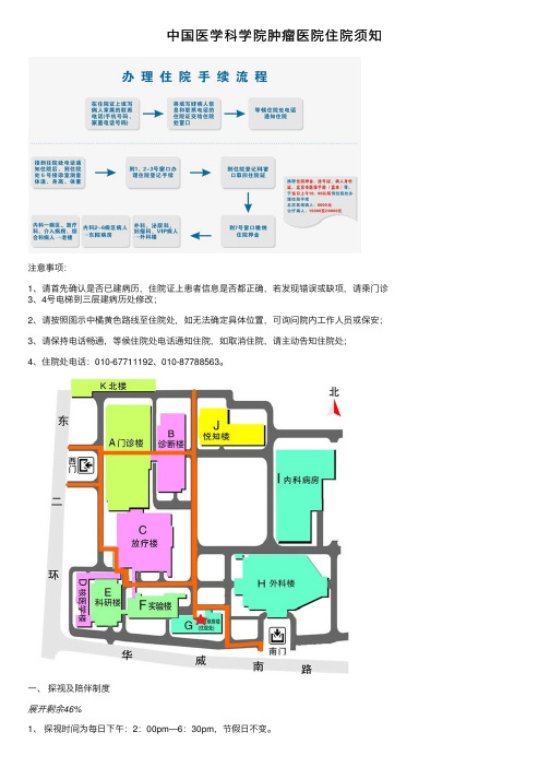 中国医学科学院肿瘤医院住院须知