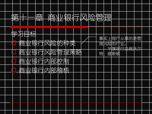 第十一章商业银行风险管理和内部控制