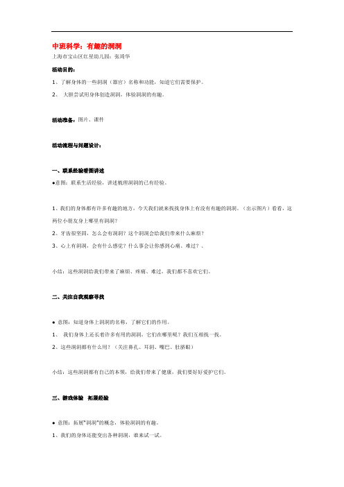 2702.省示范幼儿园有趣的洞洞(中班科学教案)