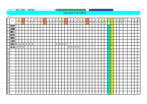 2014年(员工自动)考勤表