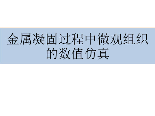 金属凝固过程中微观组织的数值仿真