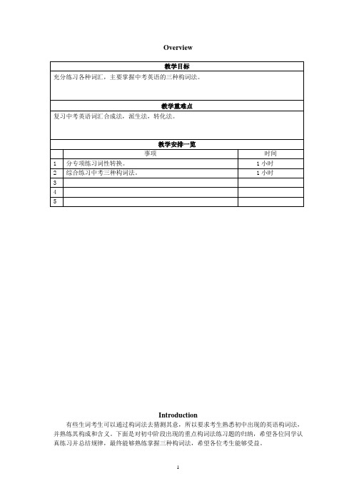 牛津沪教版初三英语考纲重点单词专题-词性转换10-综合练习-教师版