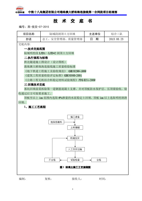 洞顶回填技术交底