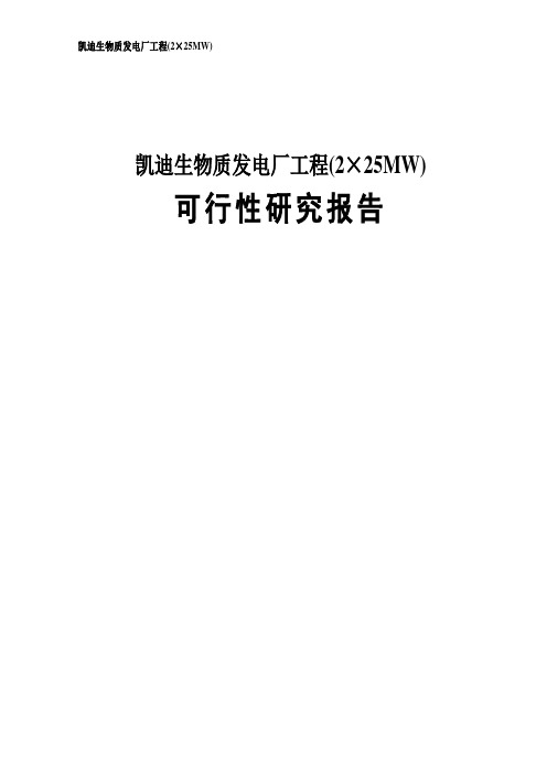 凯迪生物质发电厂工程(2×25MW)可行性研究报告