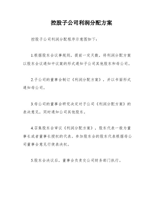 控股子公司利润分配方案