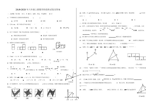 八年级上册数学阶段性试卷及答案.doc