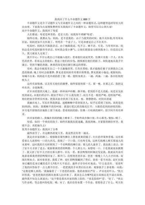 我找回了什么半命题作文800字