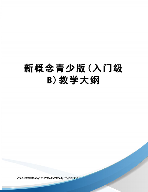 新概念青少版(入门级B)教学大纲