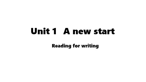 外研版七年级英语上册教学课件Unit 1 Lesson 4 Reading for writing