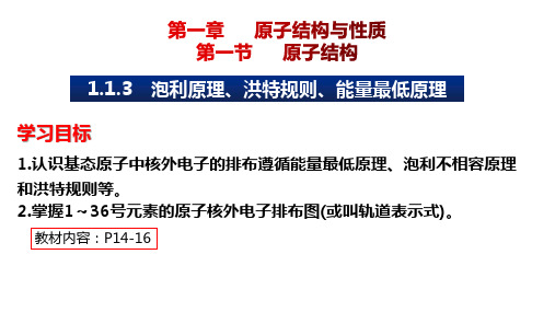 1-1-3能量最低原理、泡利原理、洪特规则课件下学期高二化学人教版(2019)选择性必修2