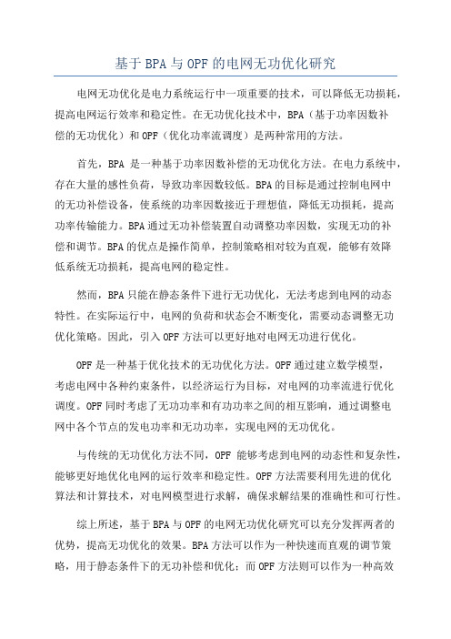 基于BPA与OPF的电网无功优化研究