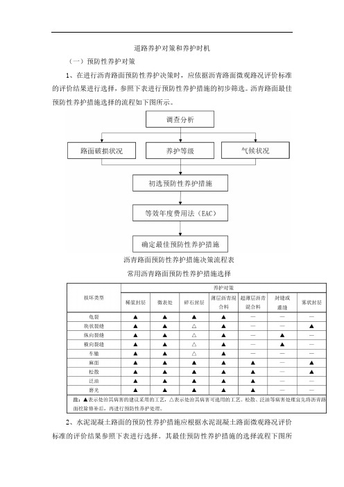 道路养护对策和养护时机